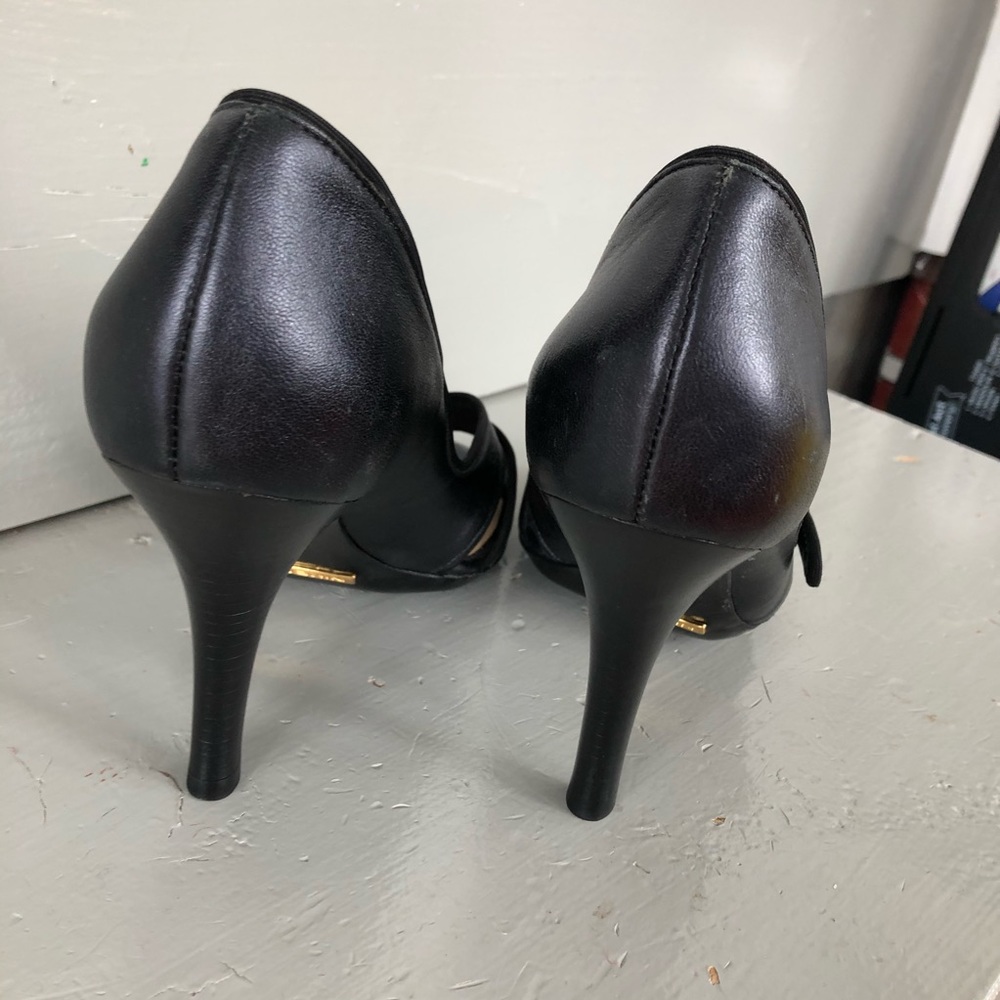 🏳️‍🌈EUC- Black Strappy Heels with Nike Air Soles - Picture 4 of 10